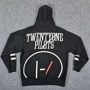 Twenty One Pilots Hoodie Pullover Graphic Print Band Merch Black Men's XL Flaw
